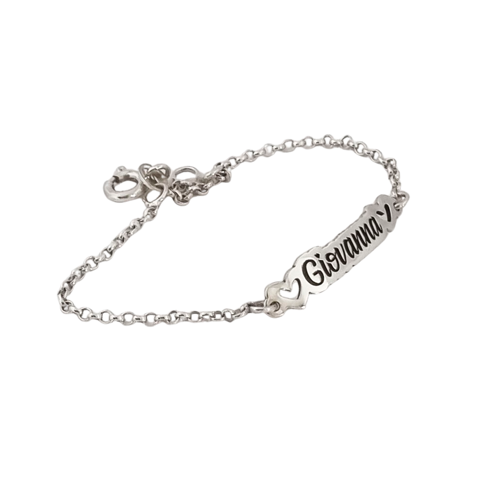 Pulseira Infantil Personalizada 15cm em Prata