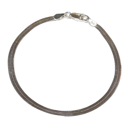 Pulseira Laminada Fita 3mm 18cm em Prata