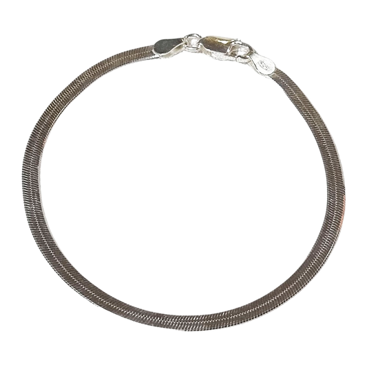 Pulseira Laminada Fita 3mm 18cm em Prata