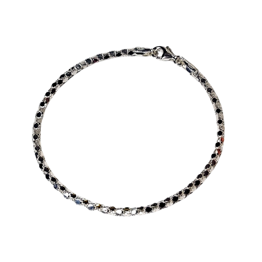 Pulseira Malha Pipoca 16cm em Prata