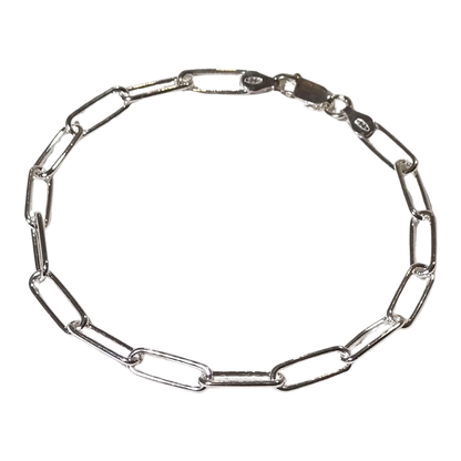 Pulseira Elo Cadeado 5mm 19cm em Prata
