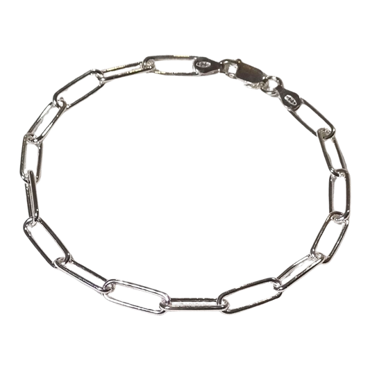 Pulseira Elo Cadeado 5mm 19cm em Prata