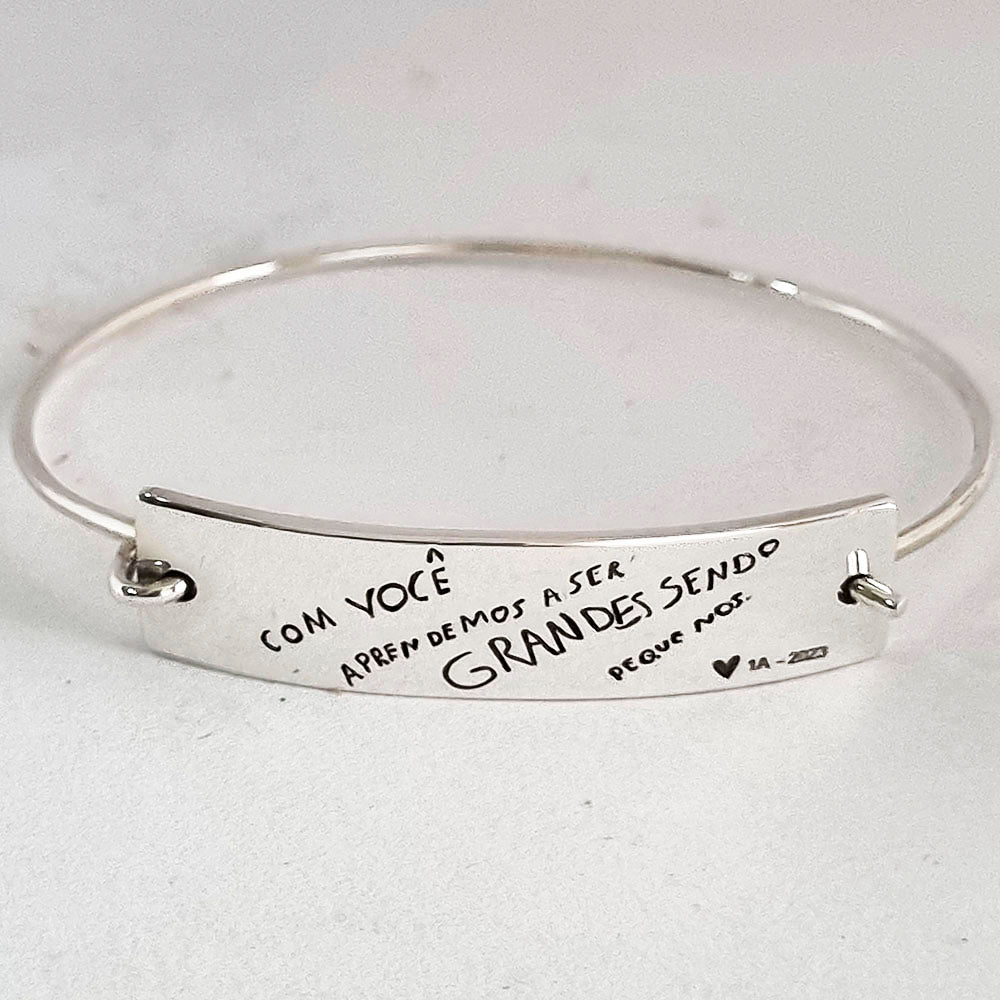 Pulseira Placa até 20 assinaturas em Prata 950