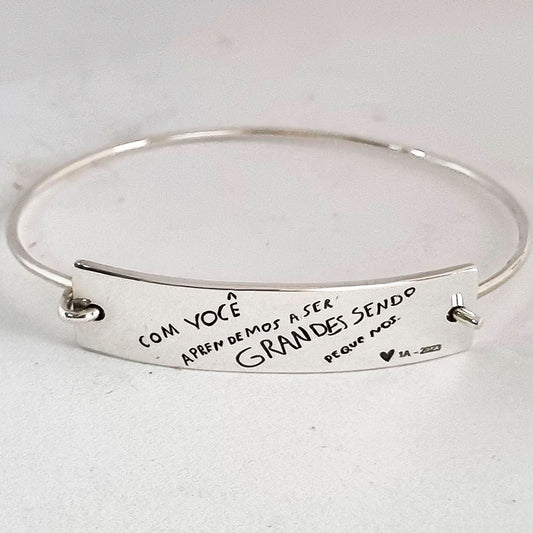 Pulseira Placa até 20 assinaturas em Prata 950