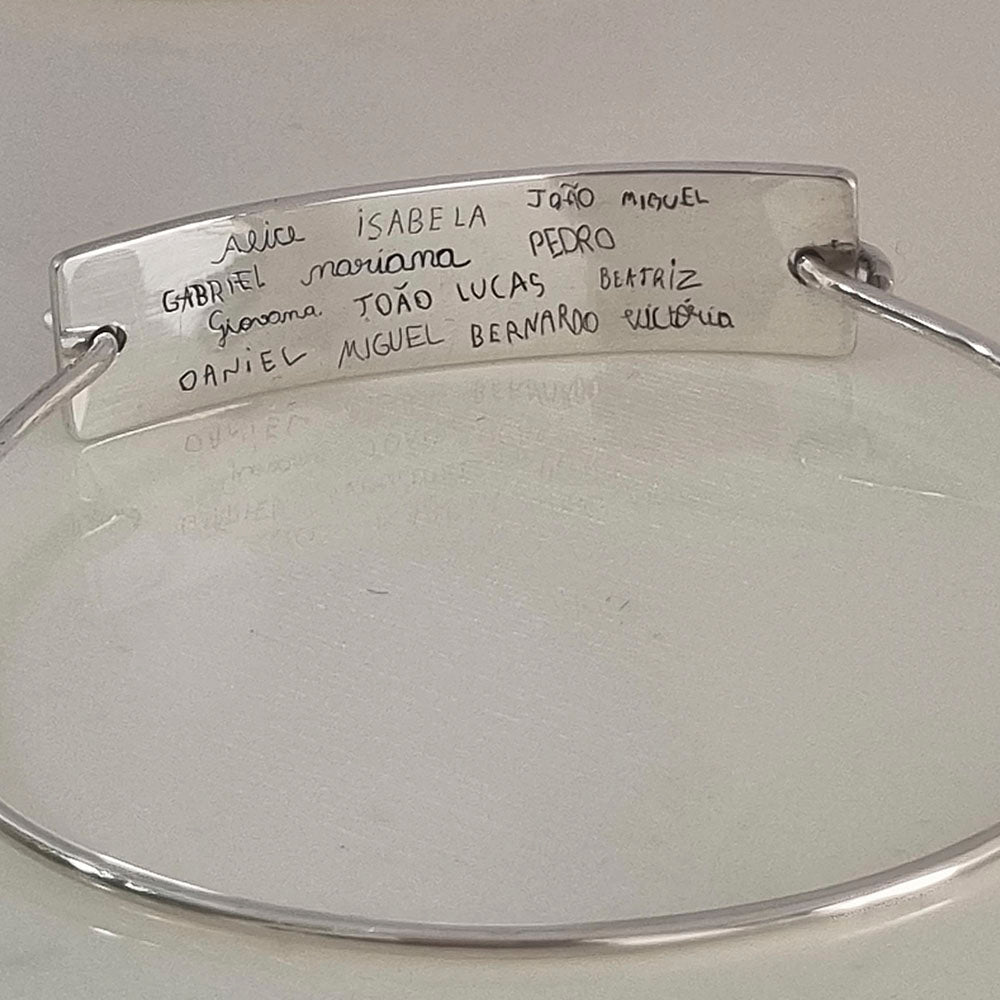 Pulseira Placa até 20 assinaturas em Prata 950