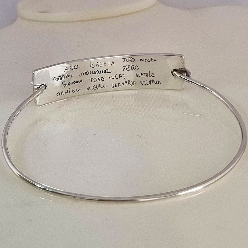 Pulseira Placa até 20 assinaturas em Prata 950