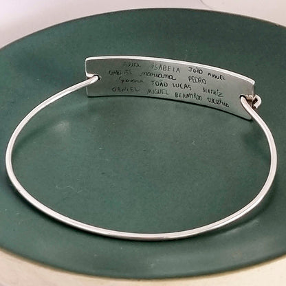 Pulseira Placa até 20 assinaturas em Prata 950