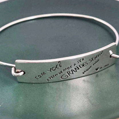 Pulseira Placa até 20 assinaturas em Prata 950