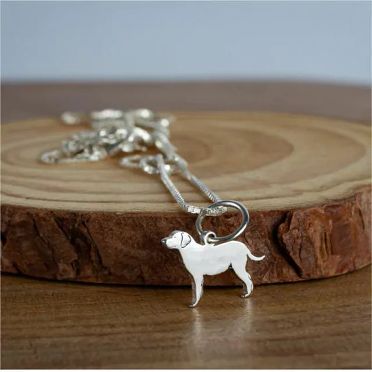 Colar Pingente Pet Labrador Retriever 11mm em Prata