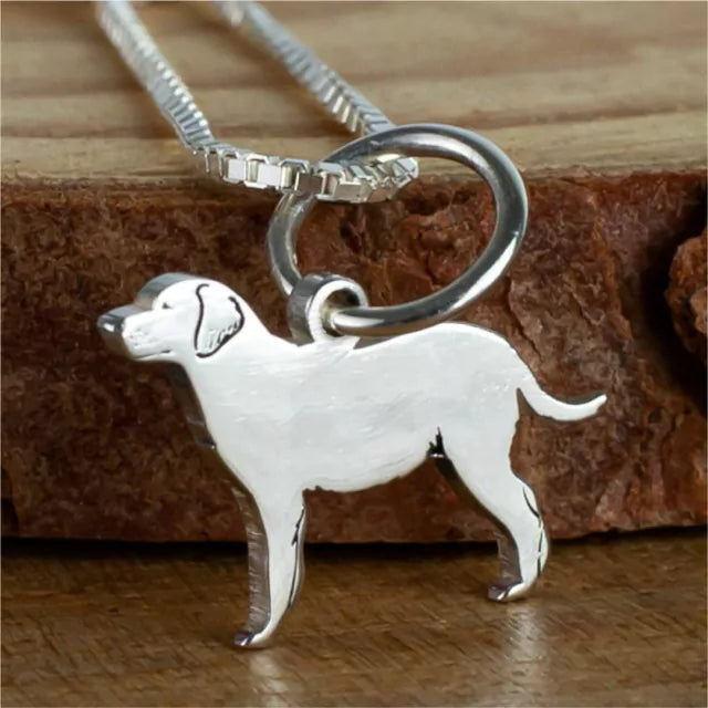 Colar Pingente Pet Labrador Retriever 11mm em Prata